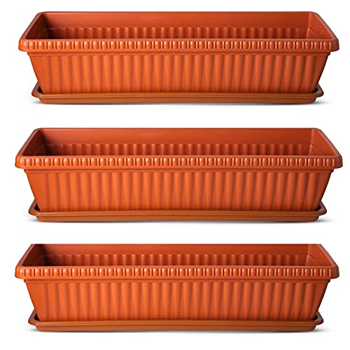 GrowMaster® 25" Rectangle Plant Container with Water Catch Tray