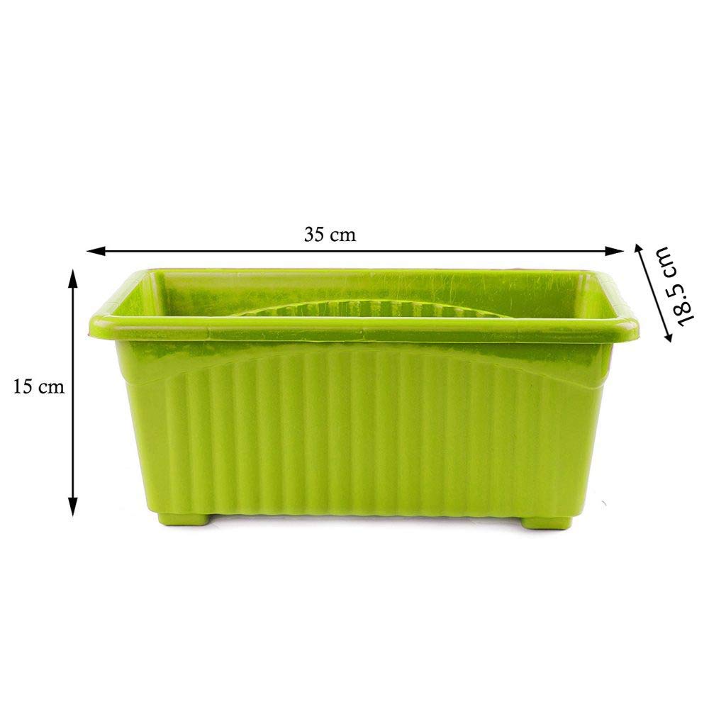 Oasis Gardens Vibrant Rainbow Rectangular Plastic Plant Containers