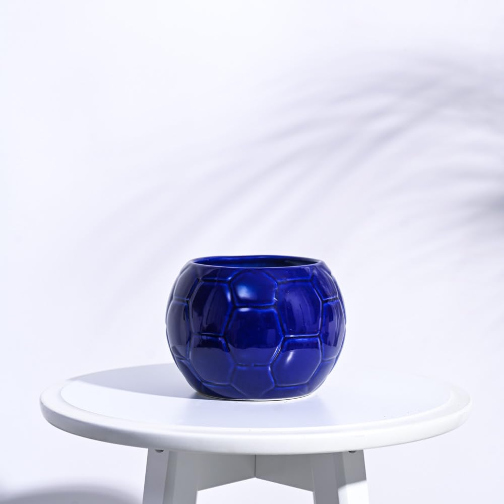 UnityPots Sports Ball Ceramic Container (Blue)