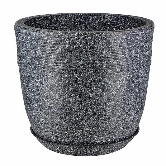 Elegant Marble-Effect Fiber Planter by CrystalGrow Rotational Molding