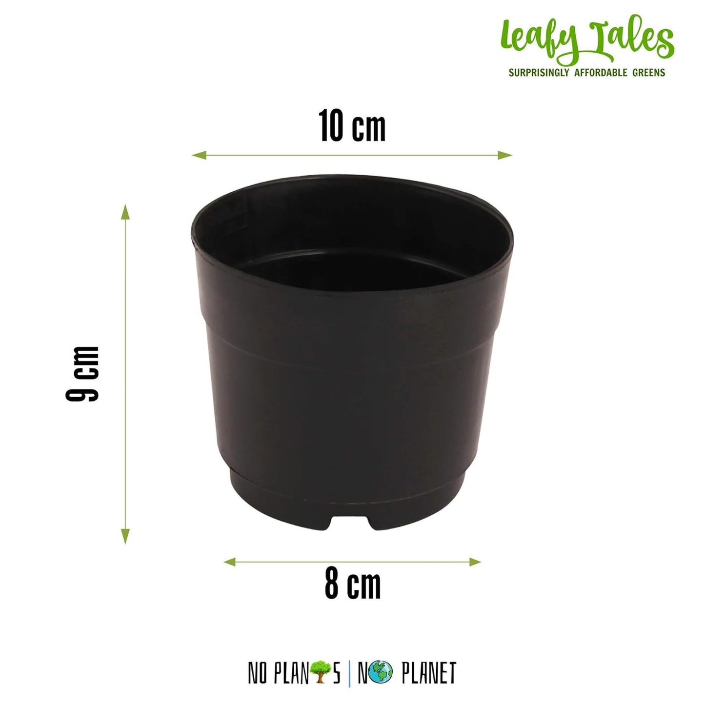 Leafstone Gardens Plant Pots, Deep Black 4 Inch Round, 15-Pack Set, Compact Size