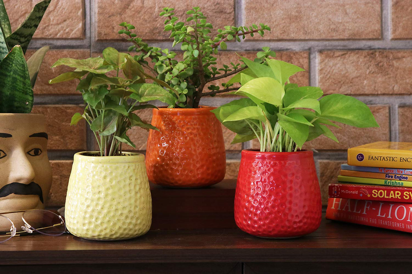 Luna Gardens Hexagonal Pattern Ceramic Vessel