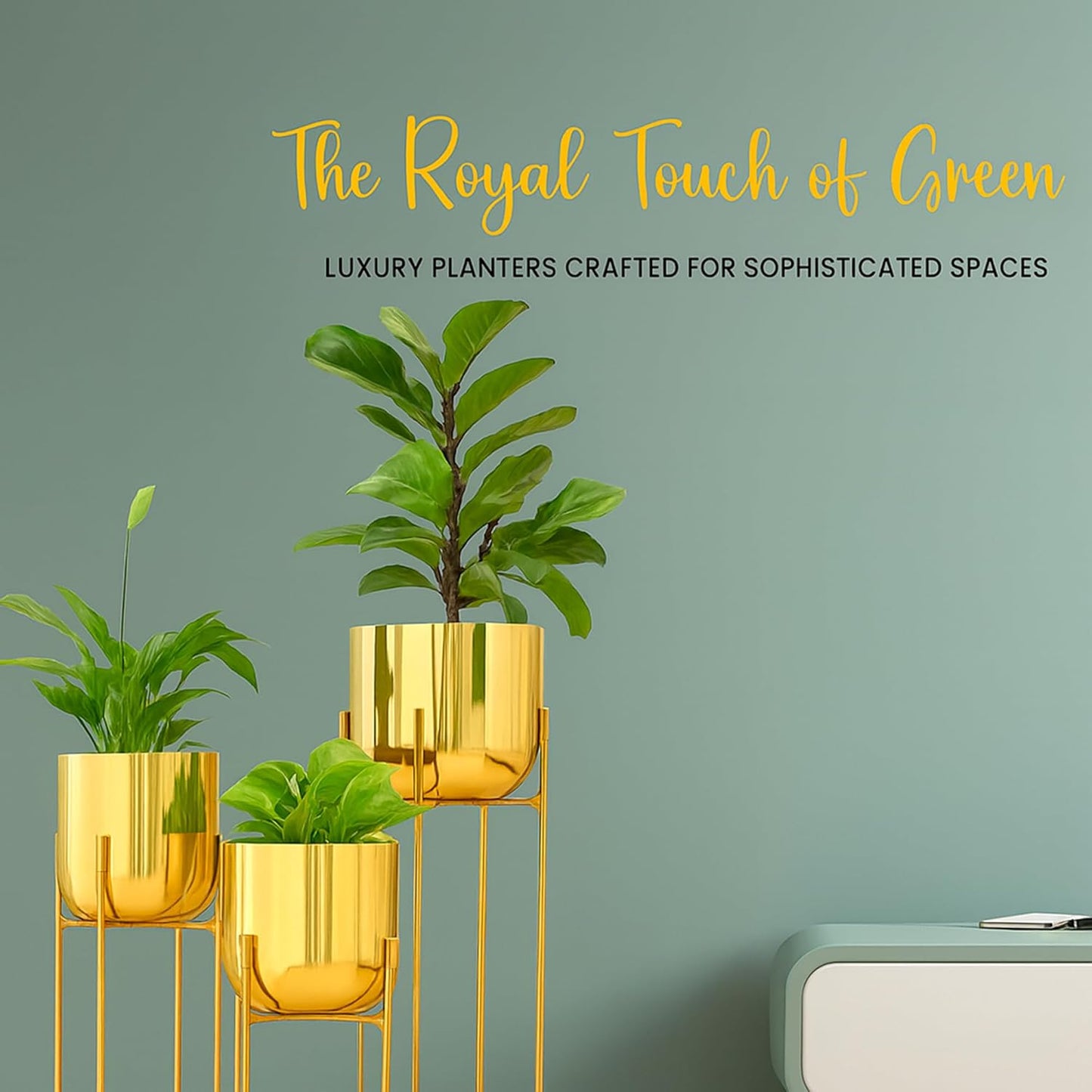 Elysian Gardens Premium Standing Metal Planter Set