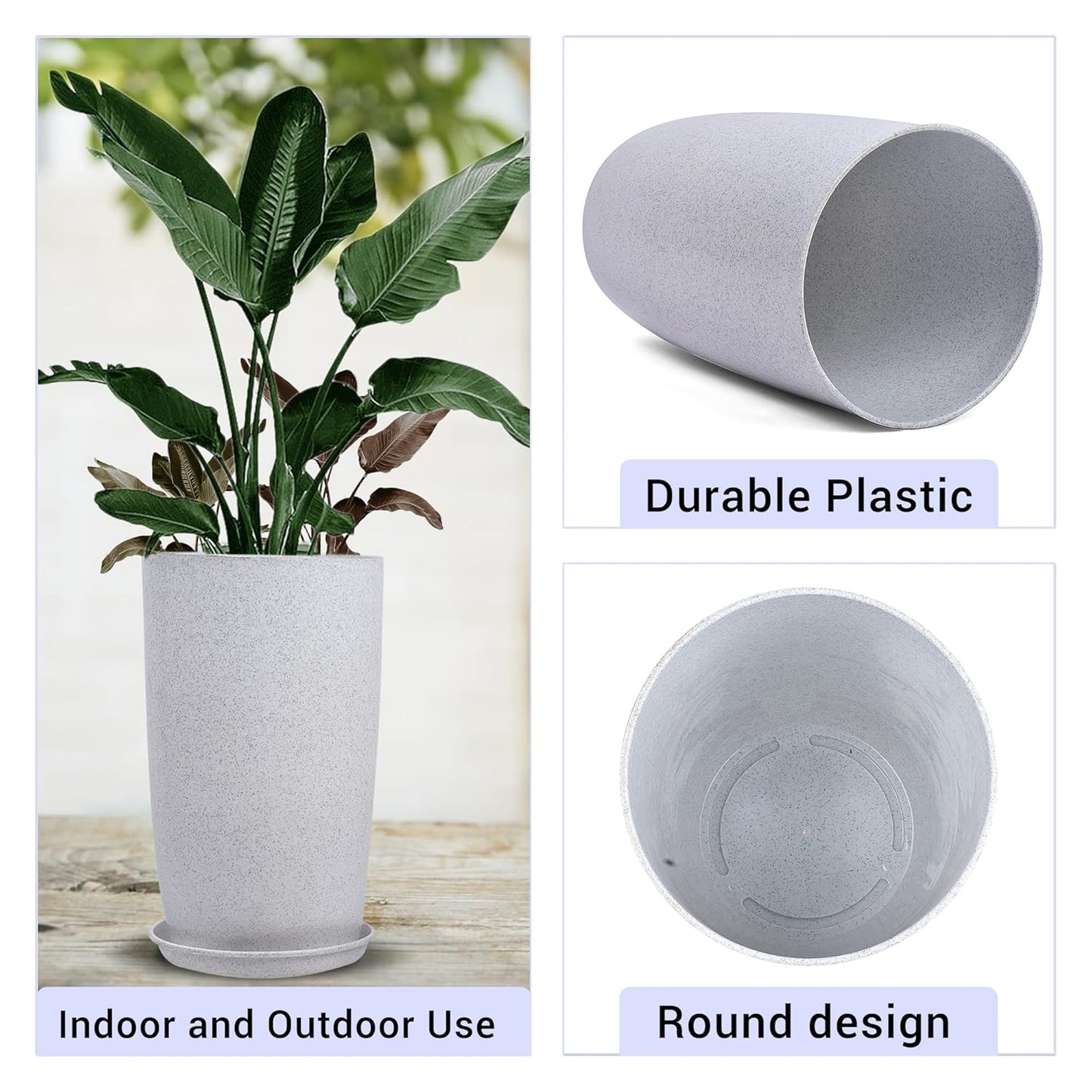 Kindred Botanics Ceramic Plant Container with Base Plate