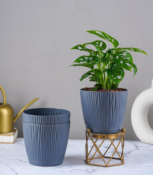 NovaGrow Set of 3 Self-Watering Pots for Home, Decor & Garden