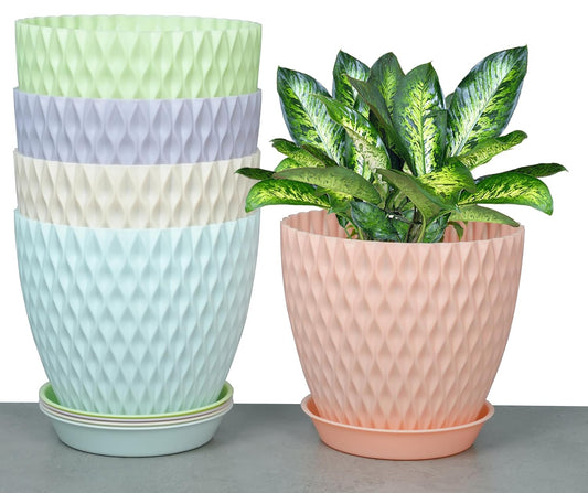 Jupiter Botanics Round Plant Vessels for Interior & Exterior Growing with Water Tray
