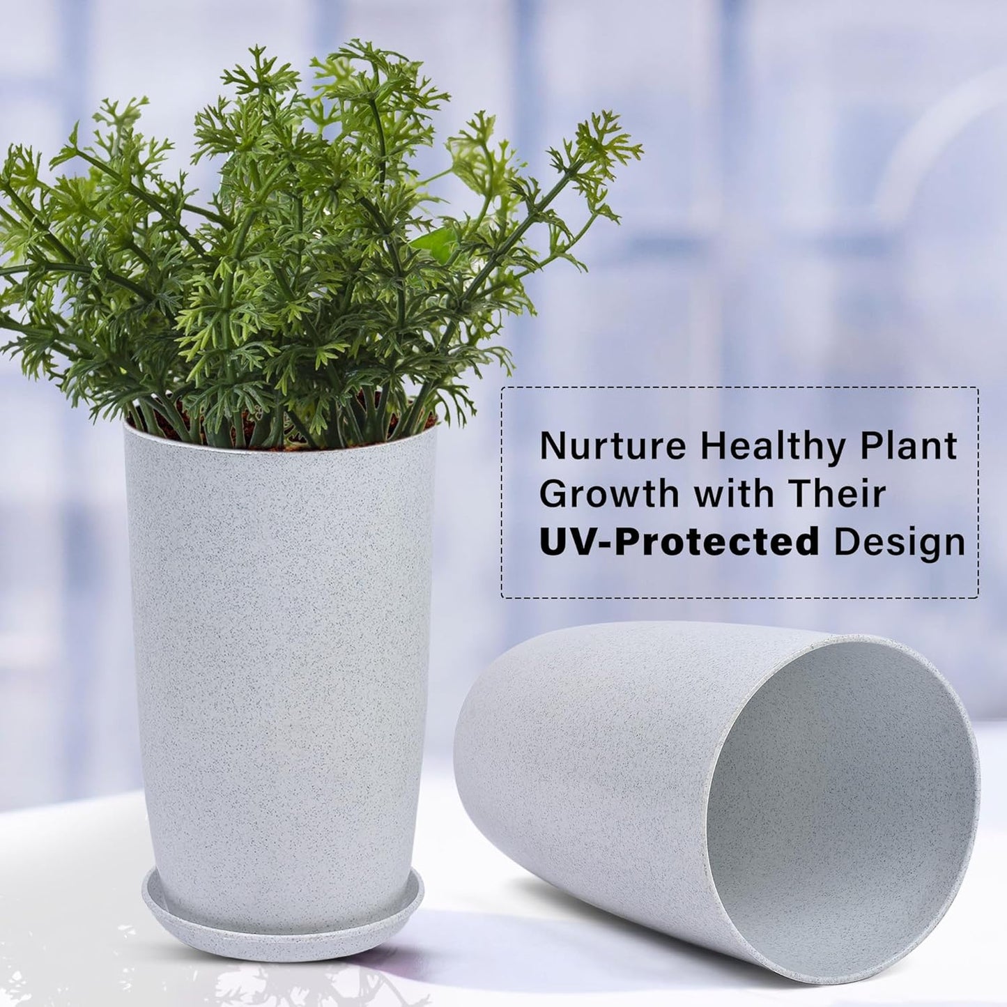 Kindred Botanics Ceramic Plant Container with Base Plate