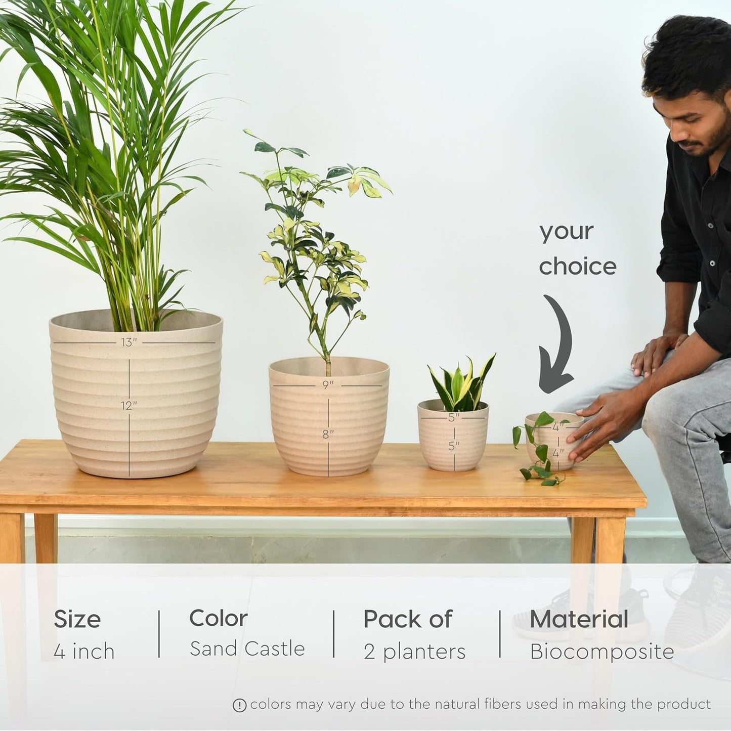 EcoBloom Duo Pack of Sustainable 4" Verona Plant Containers